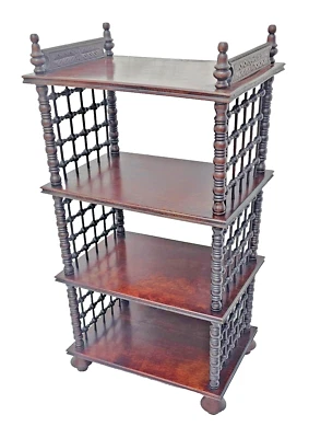 Antique Victorian Stick and Ball 4 Tier Bookcase Possibly Merklen Brothers 1890s - Image 1 of 4