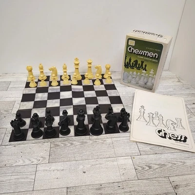 Juego completo de diseño Whitman Chessmen Staunton años 70 con caja e instrucciones Foto 1 de 4