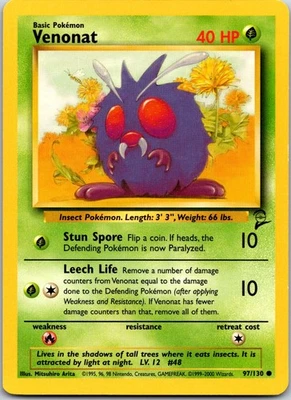Venonat Common Base Set 2 Normal 097/130 LP - Image 1 of 2