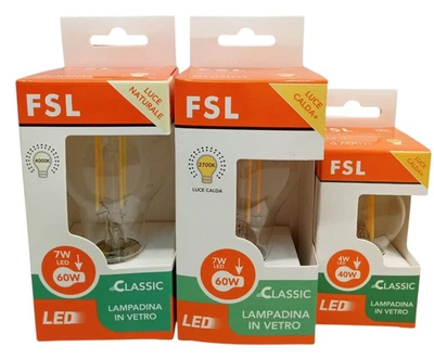 LAMPADA LED FILAMENTO 4W-7W- 2700K-4000K E27 LUCE CALDA E LUCE NATURALE LED - Immagine 1 di 4