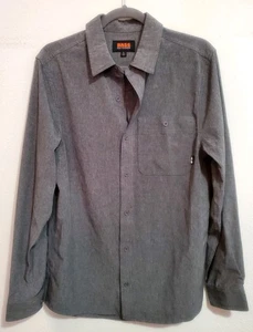 Men's Charcoal Grey Bass Outdoor Button Down Long Sleeve Shirt Size Small - Picture 1 of 4
