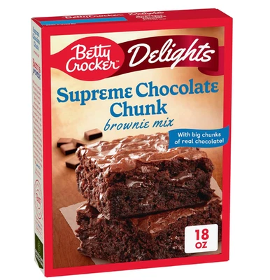 Betty Crocker Delights Supreme mezcla de brownie trozo de chocolate, 18 oz. Foto 1 de 4