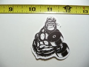GORILLA DUMBELL DUMBBELL DECAL STICKER GYM WEIGHTLIFTING FITNESS EXERCISE - Picture 1 of 4
