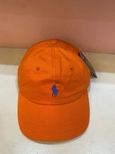 Polo Ralph Lauren Mens Baseball Hat Cap Orange and Blue Pony - Picture 1 of 4