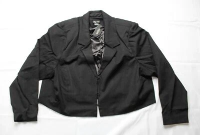 Chaqueta de solapa clásica recortada City Chic Wynter para mujer BE5 negra talla 2XL (US 24) Foto 1 de 3