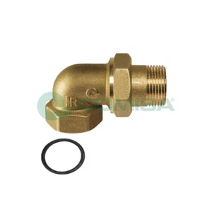 RACCORDO CURVO 3 PEZZI OTTONE GIALLO M.F. 3/4 " TUBO ACQUA GIUNZIONE BOCCHETTONE - Foto 1 di 1
