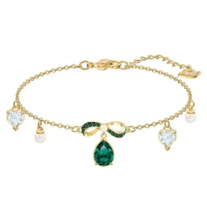 Swarovski Black Baroque Bracelet Bow Green Crystal 5490981 NO BOX #NEW - Picture 1 of 3