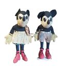 c1930's McCall No 91 MICKEY & MINNIE MOUSE Disney Stuffed Pie Eyed Doll Vintage