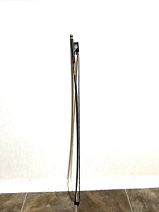 Violin Bow 4/4 Black Carbon Fiber With Black Horse Hair, Lizard Skin Grip - Picture 1 of 7