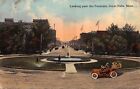 Great Falls Mt Caretakers Water Grass @ Fountain~Lady In Car~Welcome Banner 1912
