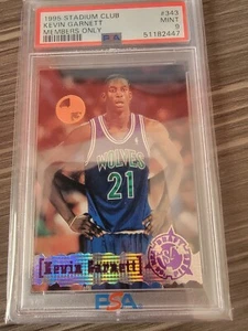 1995 Stadium Club SOLO MEMBRI #343 Kevin Garnett RC HOF PSA 9 - Pop 15 - Foto 1 di 2
