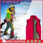 Women Fleece Keep Warm Stand Collar Outdoor Vest for Climbing Fishing (Red L)