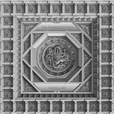 2020 The Forbidden city  caisson ceiling  100 gra 3D concave relief pure silver - Image 1 of 2