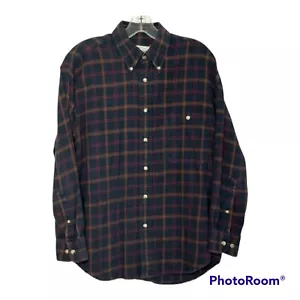 Herringbone Shirt Men's Medium Naturals Button Down LS Dadcore Plaid - Picture 1 of 10
