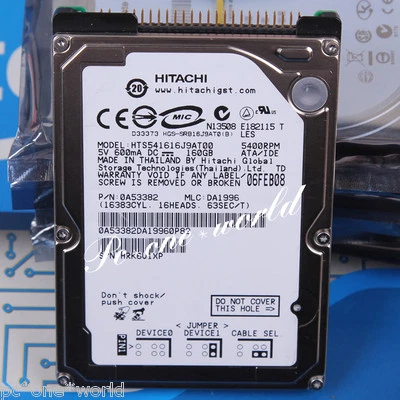 100% OK HTS541616J9AT00 HITACHI 160 GB 2.5" 5400 RPM 8 MB PATA Hard Disk HDD - Image 1 of 2