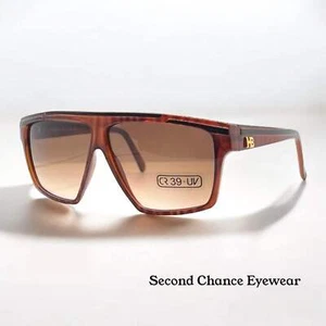 Harvé Benard 402 K33 Vintage Sunglasses-Italy-Tortoise Shield-60mm-Deadstock-NOS - Picture 1 of 12