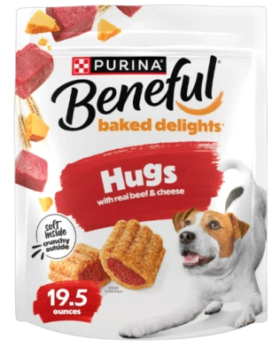 Purina Beneful Baked Delights Abrazos Golosinas para Perros Carne y Queso 19.5 OZ ✅ Foto 1 de 4