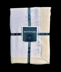 WATERFORD Yellow White Clarissa Lemon Tablecloth 70x84 Formal Seats 6-8 People - Picture 1 of 6