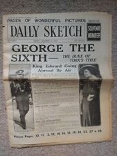 Historic Newspaper Daily Sketch 11 December 1936 Edward Vii Abdication Souvenir