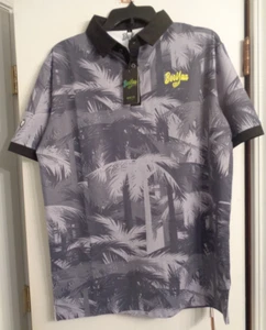 Booyaa Golf/Casual Polo Palm Print Moisture Wicking 3XL NWT - Picture 1 of 3