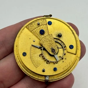 Antique 50mm Good Quality English Pocket Watch Movement Unidentified PARTS SPARE - Picture 1 of 18