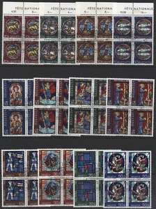 Switzerland 1968-1970 Pro Patria Glass Windows/Paintings sets of 3, used blocks - Picture 1 of 1