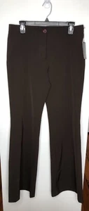 SIGNE PARIS Womens Designer Pants Brown Wide Leg Made in France Size 10 US NEW - Picture 1 of 5