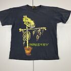 Vintage 90s Ministry Scarecrow Pushead Art Graphic Metal Band T Shirt Black L 