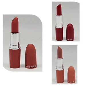 2PC MAC Lipsticks Powder Kiss Retro Matte Teddy 2.0 Stay Curious Ruby Woo NO BOX - Picture 1 of 4