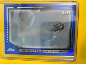 DA7853 2021 Star Wars Chrome Legacy Blue Refractor #173 The Krayt Dragon #49/99 - Picture 1 of 2