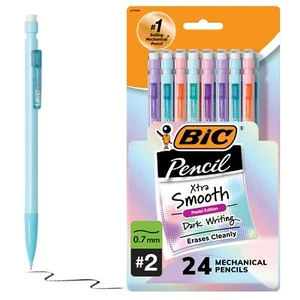 Xtra-Smooth Pastel Mechanical Pencils with Erasers Medium Point 0.7mm 24-Coun... - Picture 1 of 7