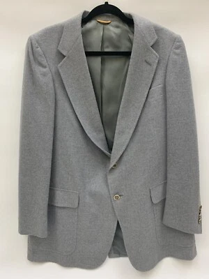 Hart Schaffner & Marx Grey 100% Cashmere Gold Trumpeter Jacket Blazer, Men’s M - Image 1 of 4