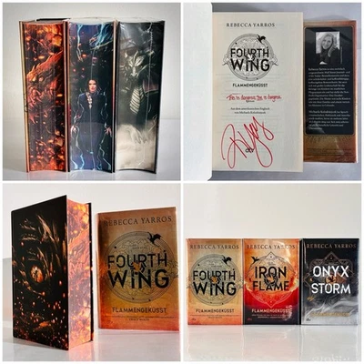SIGNED STAMPED Fourth Wing +Iron Flame Onyx Storm Rebecca Yarros Bücherbüchse SE - Image 1 of 4
