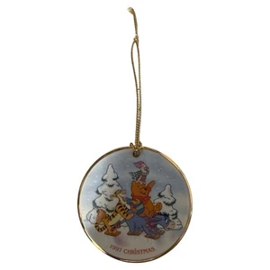 NUEVO Disney Grolier Disco Adorno Porcelana 1997 "Pooh's Skating Party" - Imagen 1 de 2