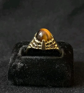 Wunderschöner Goldring 333 Gelbgold Tigerauge Gold Gr. 55 Design Ausgefallen - Bild 1 von 22