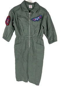 Baby TOP GUN Flight Suit Costume Jumpsuit w Patches Infant Size 18 Mos Halloween - Picture 1 of 12