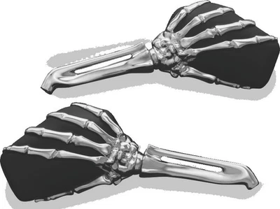 Kuryakyn Skeleton Hand Mirrors Chrome/Black - Image 1 of 2