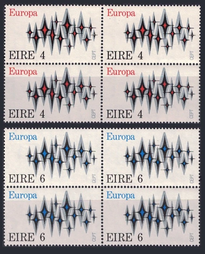 Europa CEPT - 1972 Ireland - Full set of 2 - Blocks of 4, MNH VF - Image 1 of 1