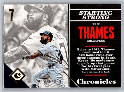 2017 Panini Chronicles - Eric Thames #62 /999 - Image 1 of 2