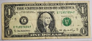 Vintage Series 2006 Partial Ladder $1 One Dollar Bill SN: E71957654F - Picture 1 of 2