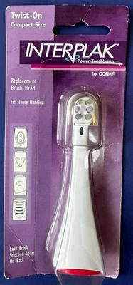 INTERPLAK POWER TOOTHBRUSH REPLACEMENT HEAD TWIST-ON COMPACT SIZE NEW! - Image 1 of 2