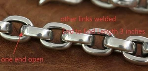 925 Sterling Silver Mens Chain Biker Link Chain TA141C End to End 3 inches - Picture 1 of 1
