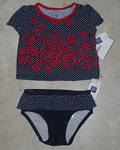 Nuevo con etiquetas Traje de baño Tankini Baby GAP Azul Marino Rojo Blanco Lunares Flor 3-6 Mo NUEVO - Imagen 1 de 1