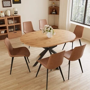 JieXi 43.2"-59.1" Extendable Dining Table Set for Family Kitchen, 4-6 Seater - Picture 1 of 19