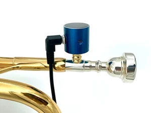 PiezoBarrel® P9 Trumpet Pickup with Silver Plated 5C Mouthpiece and cable - Picture 1 of 9