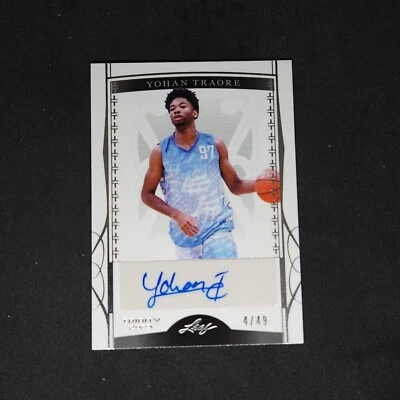 2023 Leaf Trinity Basketball Yohan Traore Autograph 4/49 BA-YT1 Auburn - Image 1 of 2