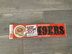 SAN FRANCISCO 49ers Super Bowl XVI World Champion Bumper Sticker - Picture 1 of 1