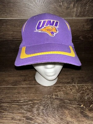 Vintage UNI Panthers Nike Team Hat Cap Strap Back Purple Gold Swoosh Northern IA - Image 1 of 4