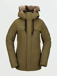 2021 NEU MIT ETIKETT VOLCOM SCHATTEN ISOLIERTE DAMENJACKE $ 260 S Militär lange Passform 2 Schichten - Bild 1 von 3