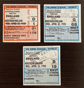 1970 Bobby Charlton 100th England Game/Last Home Game Ticket Set (3) George Best - Picture 1 of 12